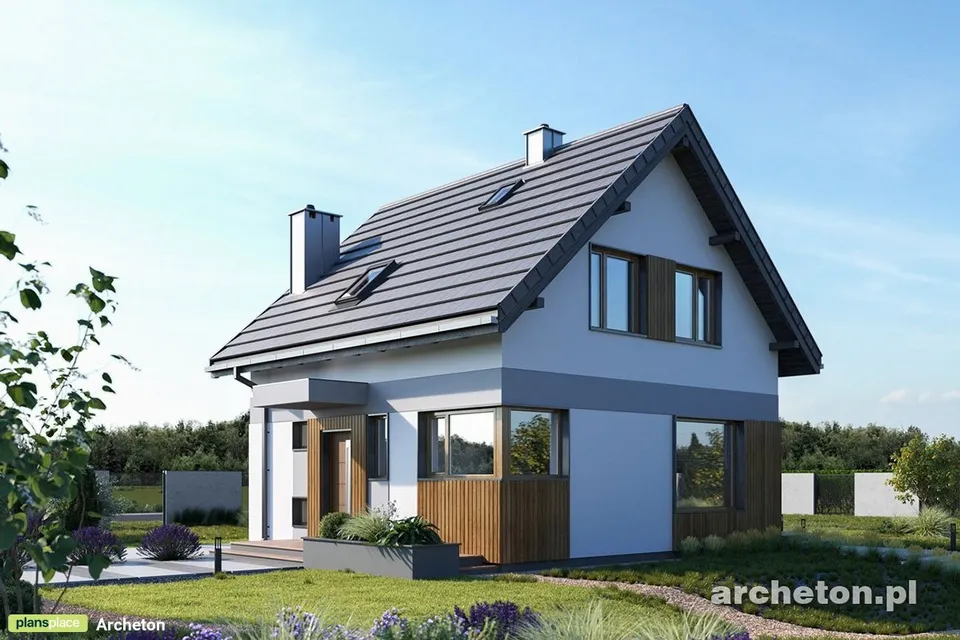 Pagrindiniai vaizdai 1 – Namo projektas su mansarda 97 m², 3 Miegamieji — 41139R