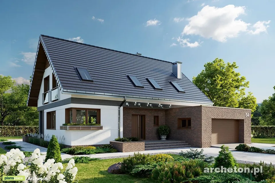 Pagrindiniai vaizdai 1 – Namo projektas su mansarda 214 m², 4 Miegamieji — 94351R