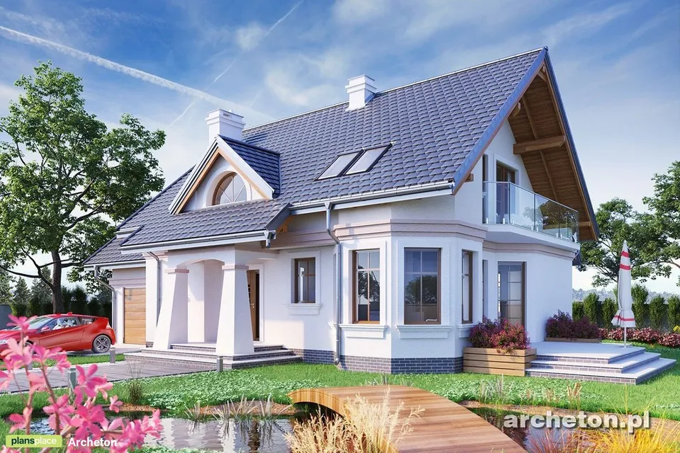 Pagrindiniai vaizdai 1 – Namo projektas su mansarda 197 m², 4 Miegamieji — 45643R