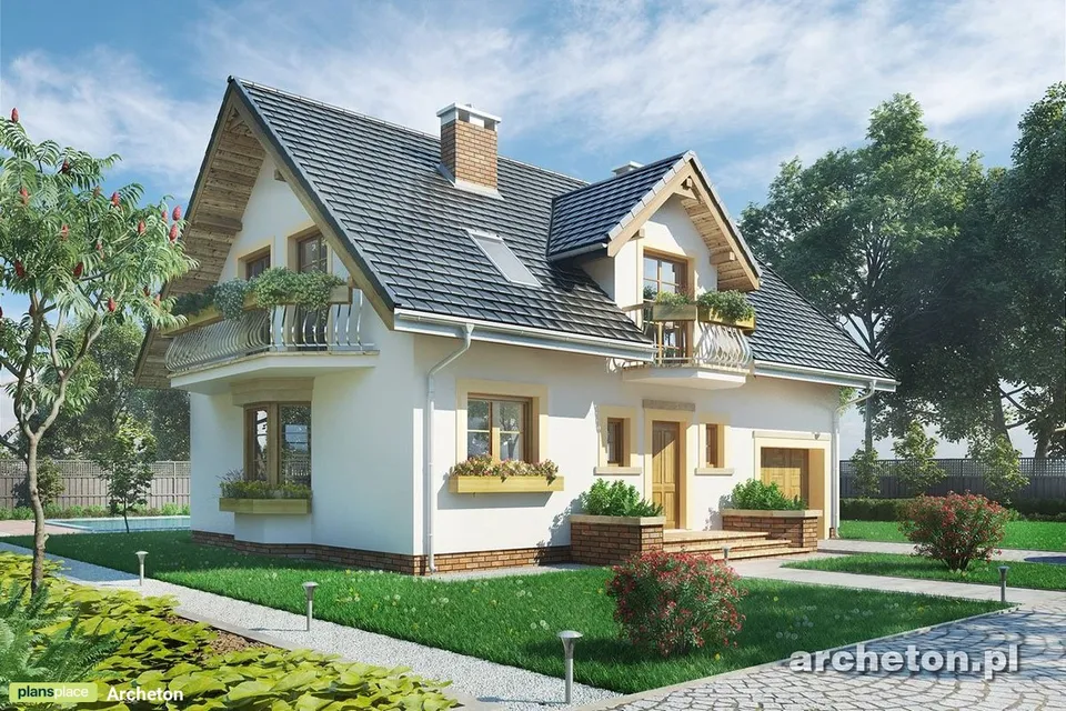 Pagrindiniai vaizdai 1 – Namo projektas su mansarda 170 m², 4 Miegamieji — 52907R