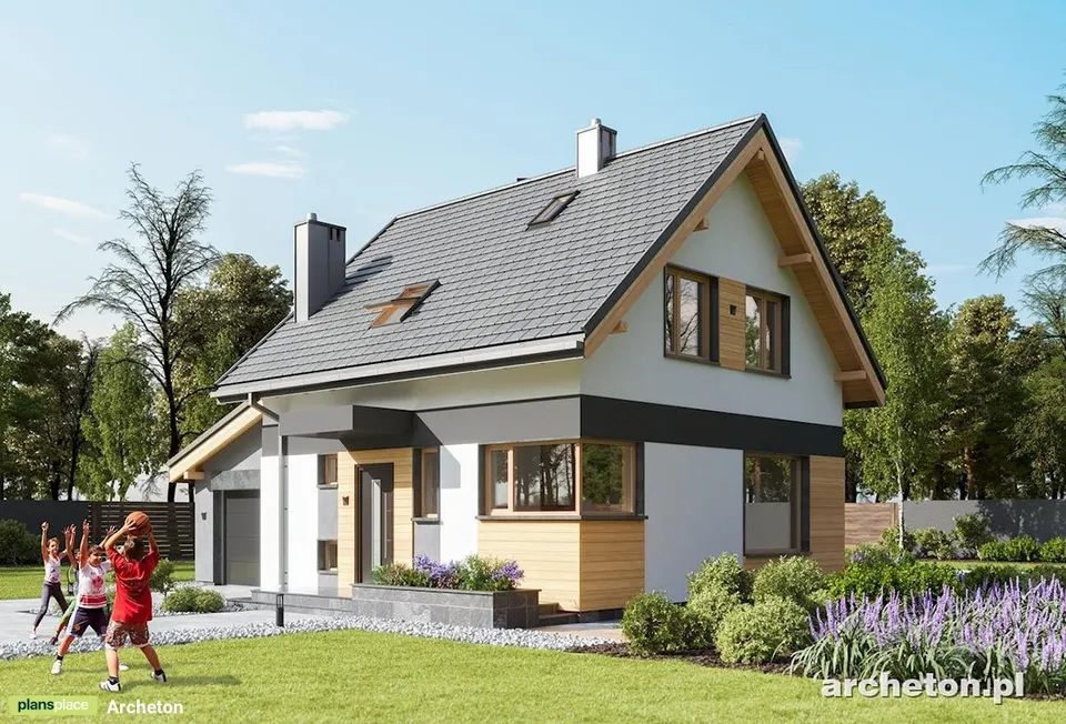 Pagrindiniai vaizdai 1 – Namo projektas su mansarda 116 m², 3 Miegamieji — 46417R