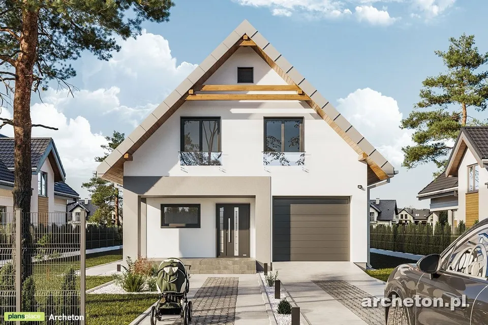 Pagrindiniai vaizdai 1 – Namo projektas su mansarda 189 m², 4 Miegamieji — 78452R