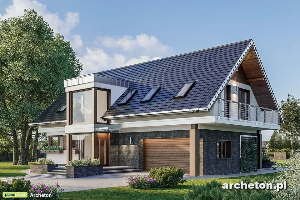Pagrindiniai vaizdai 1 – Namo projektas su mansarda 250 m², 5 Miegamieji — 23361R