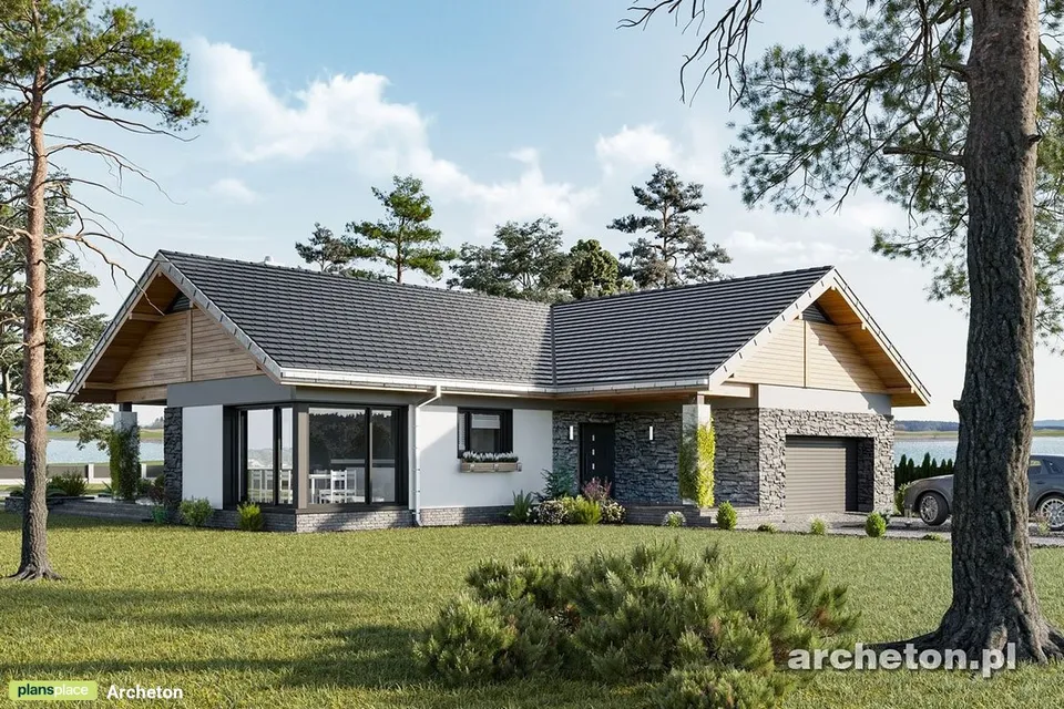 Pagrindiniai vaizdai 1 – Vieno aukšto namo projektas 177 m², 3 Miegamieji — 38543R