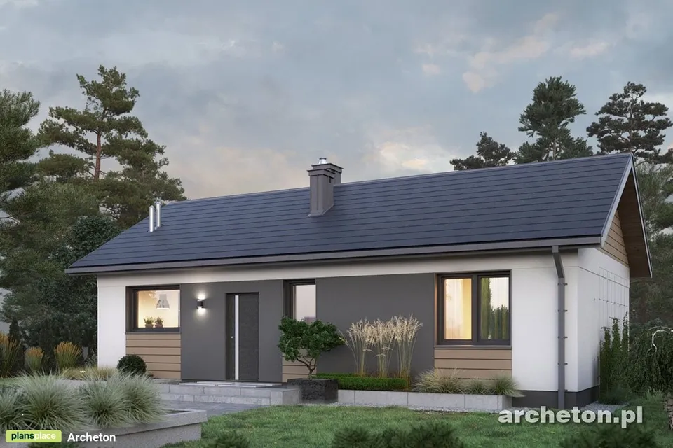 Pagrindiniai vaizdai 1 – Vieno aukšto namo projektas 67 m², 3 Miegamieji — 14647R