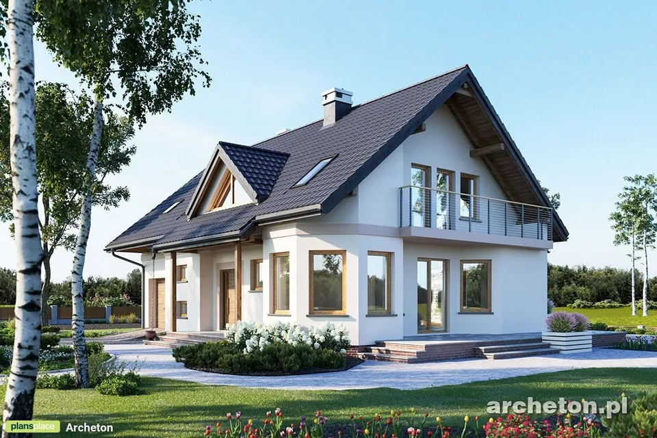 Pagrindiniai vaizdai 1 – Namo projektas su mansarda 197 m², 4 Miegamieji — 39182R
