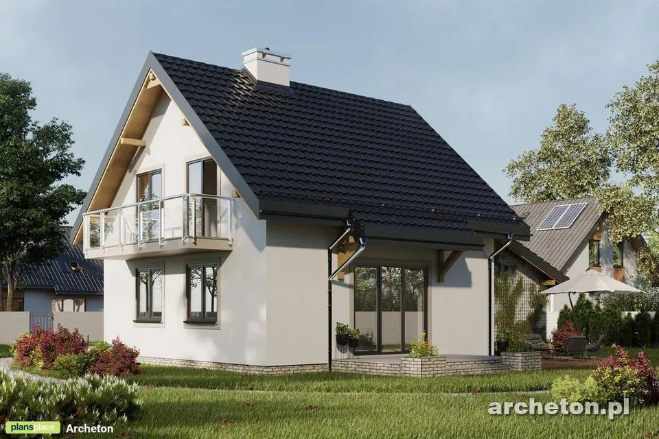 Pagrindiniai vaizdai 1 – Namo projektas su mansarda 124 m², 3 Miegamieji — 50513R