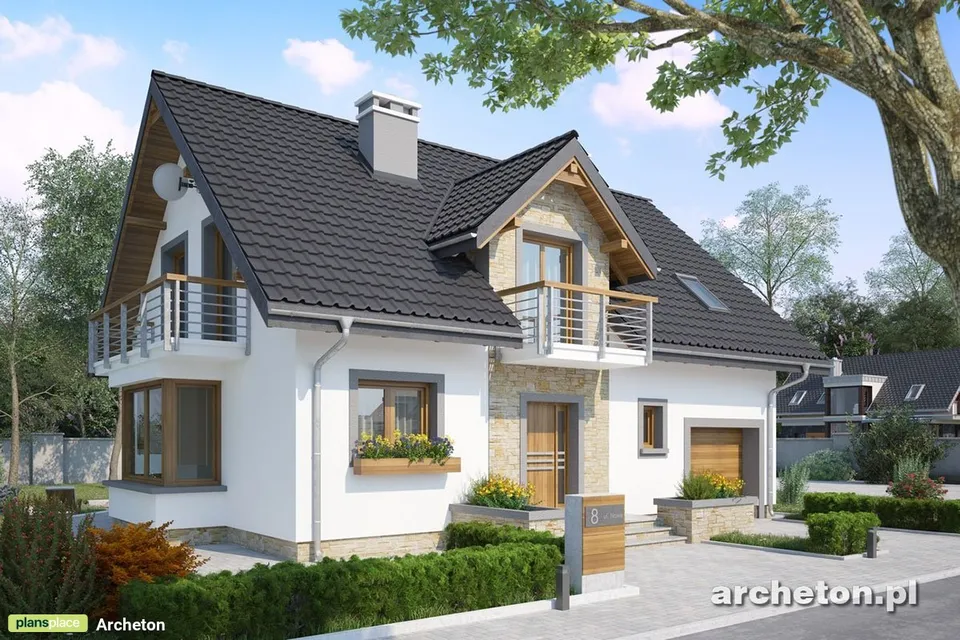 Pagrindiniai vaizdai 1 – Namo projektas su mansarda 185 m², 5 Miegamieji — 13645R