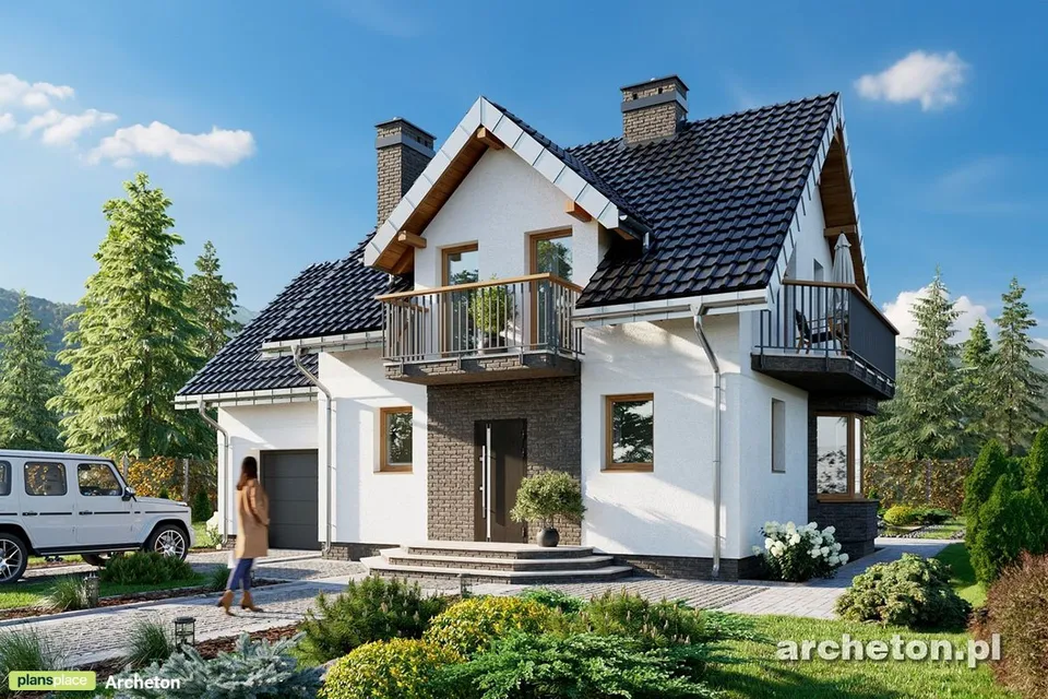 Pagrindiniai vaizdai 1 – Namo projektas su mansarda 143 m², 3 Miegamieji — 18026R