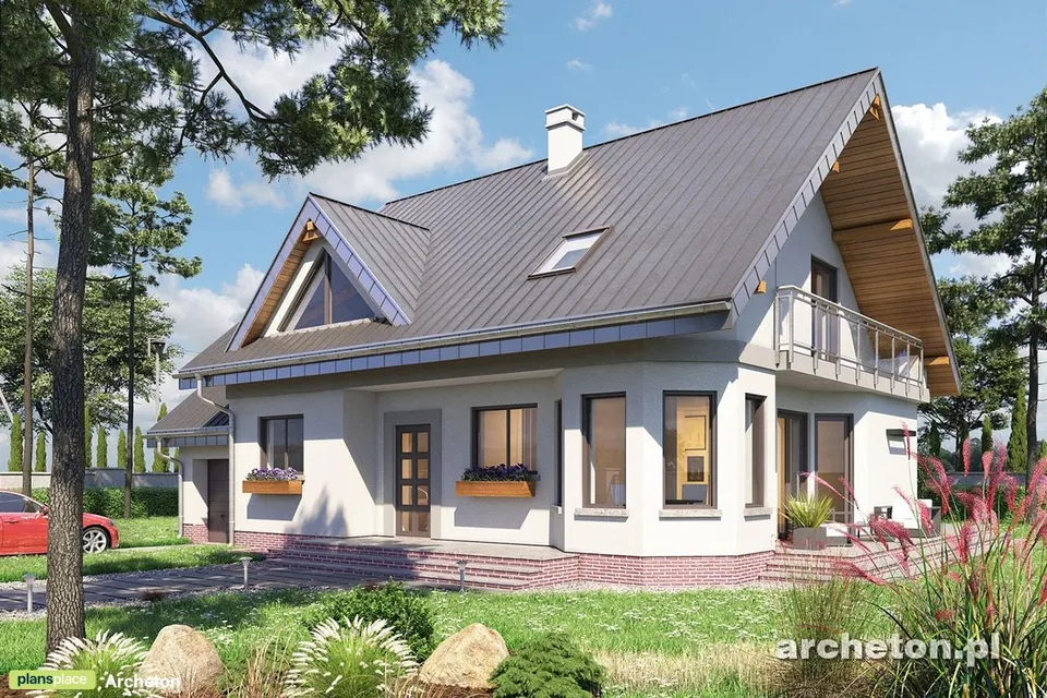 Pagrindiniai vaizdai 1 – Namo projektas su mansarda 283 m², 4 Miegamieji — 18501R