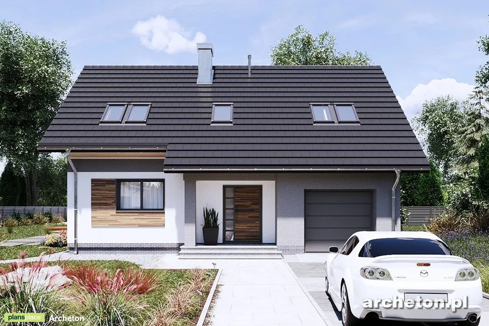 Pagrindiniai vaizdai 1 – Namo projektas su mansarda 165 m², 4 Miegamieji — 59536R
