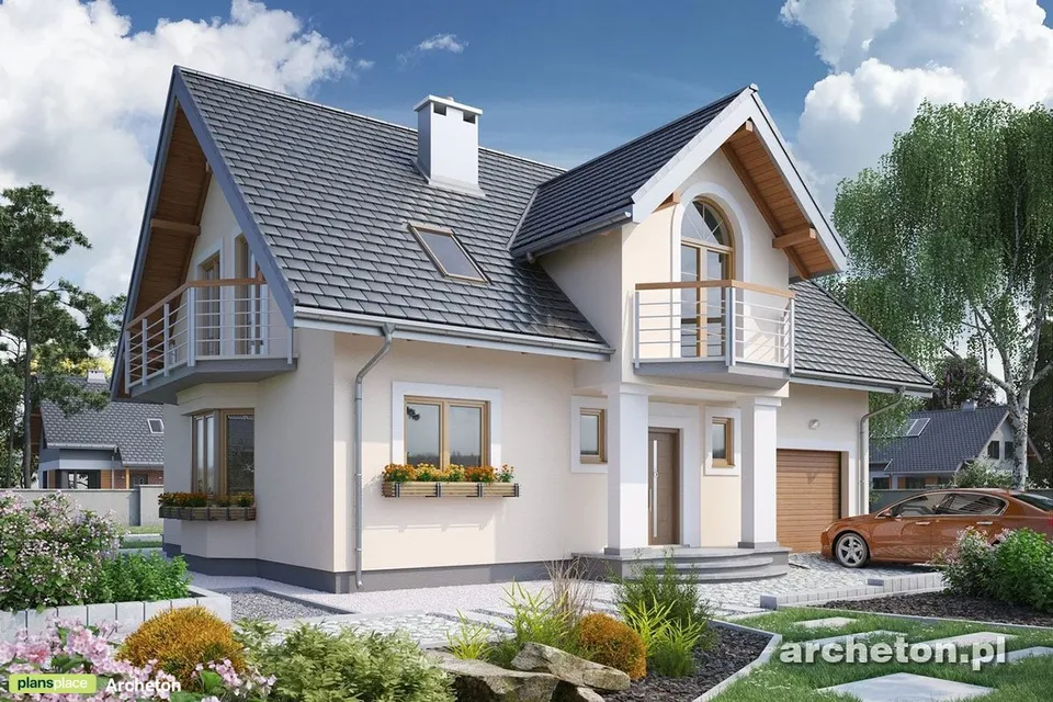 Pagrindiniai vaizdai 1 – Namo projektas su mansarda 185 m², 4 Miegamieji — 39692R