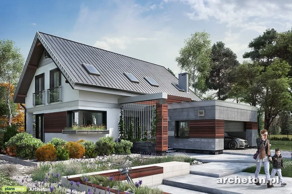 Pagrindiniai vaizdai 1 – Namo projektas su mansarda 203 m², 5 Miegamieji — 56028R