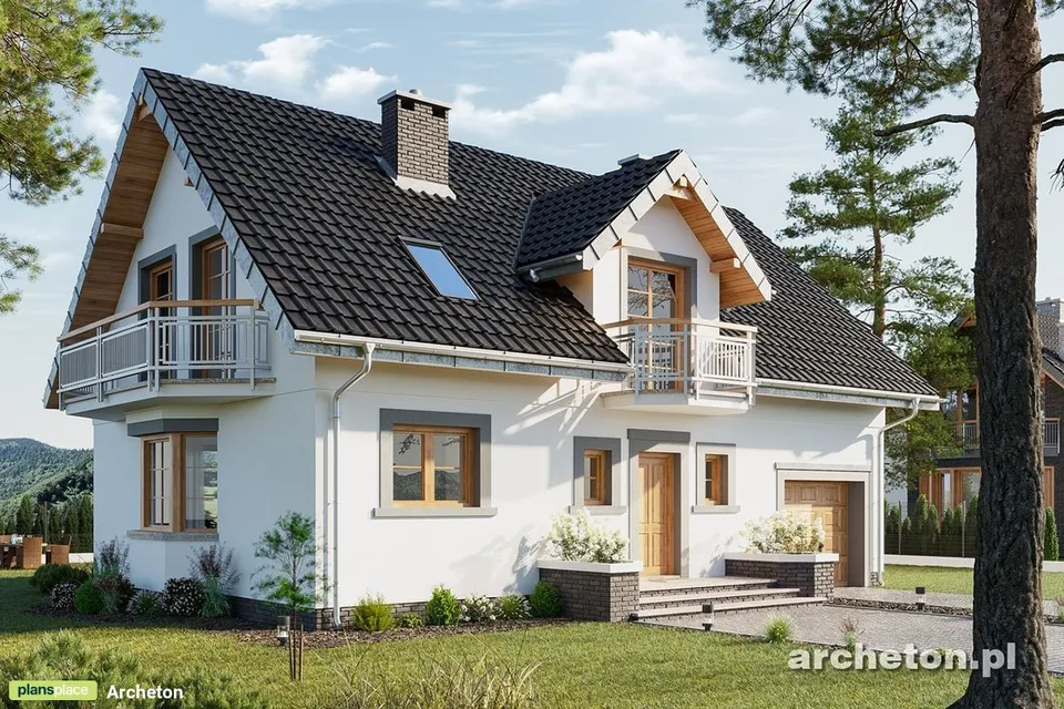 Pagrindiniai vaizdai 1 – Namo projektas su mansarda 191 m², 5 Miegamieji — 70237R