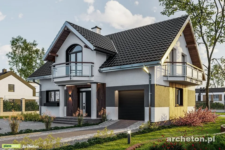 Pagrindiniai vaizdai 1 – Namo projektas su mansarda 187 m², 4 Miegamieji — 35091R