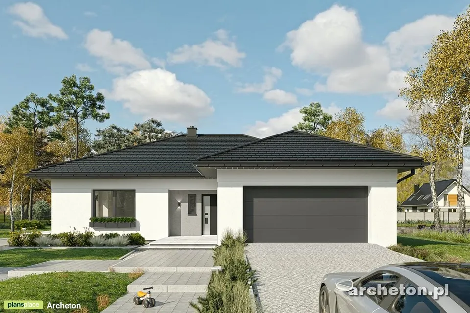 Pagrindiniai vaizdai 1 – Vieno aukšto namo projektas 208 m², 4 Miegamieji — 13125R