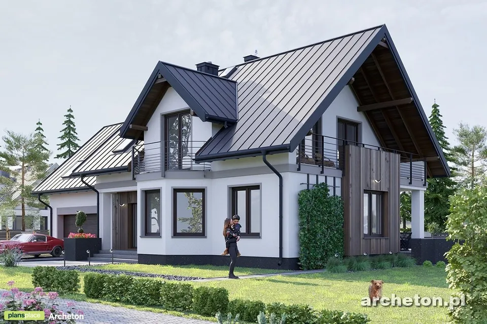 Pagrindiniai vaizdai 1 – Namo projektas su mansarda 236 m², 4 Miegamieji — 21534R