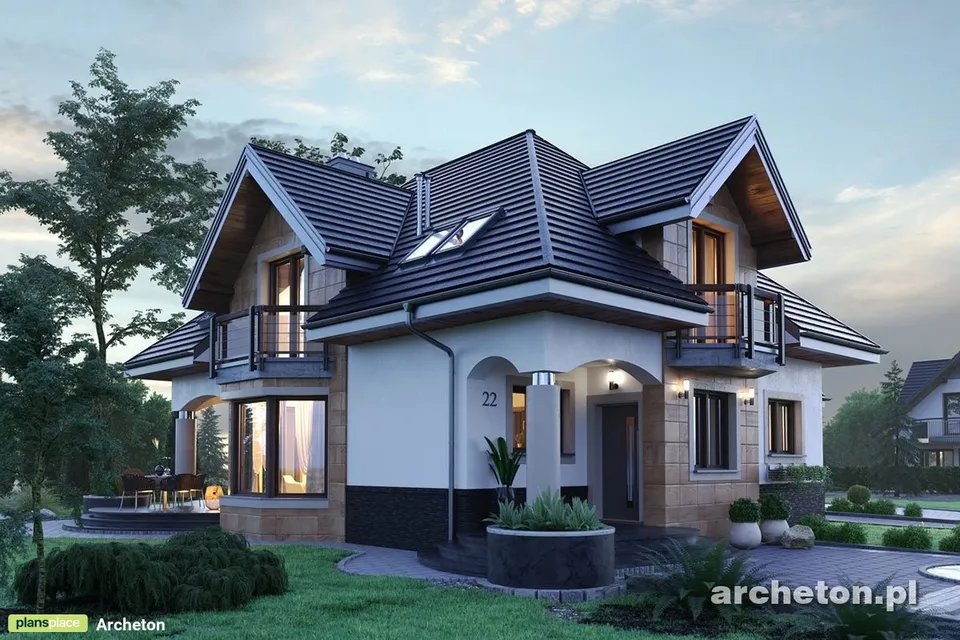 Pagrindiniai vaizdai 1 – Namo projektas su mansarda 237 m², 4 Miegamieji — 82260R