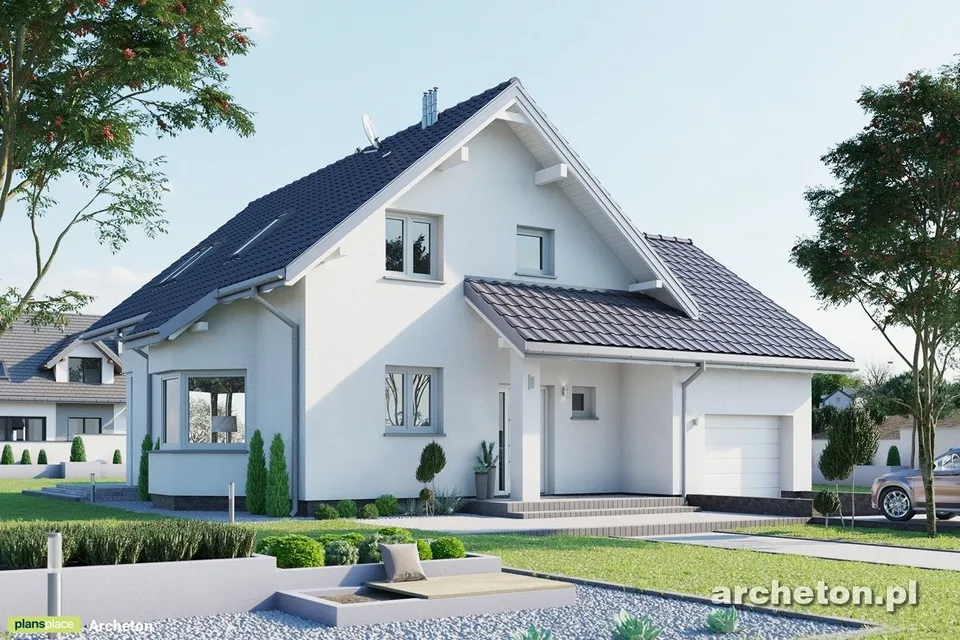 Pagrindiniai vaizdai 1 – Namo projektas su mansarda 174 m², 4 Miegamieji — 23371R
