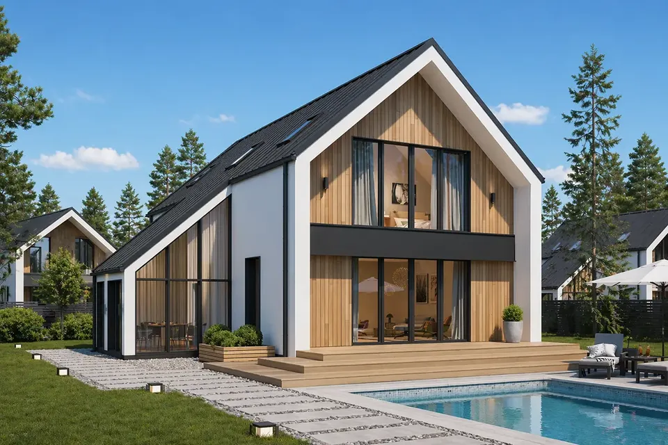 Pagrindiniai vaizdai 2 – Namo projektas su mansarda 164 m², 3 Miegamieji — 19402R