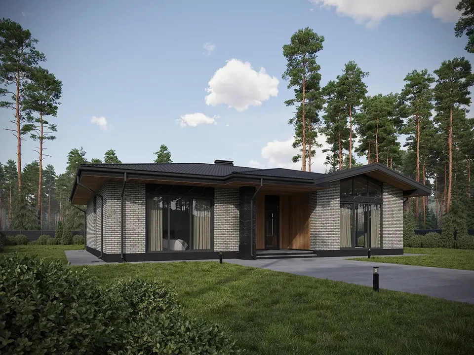 Pagrindiniai vaizdai 2 – Vieno aukšto namo projektas 144 m², 3 Miegamieji — 48190R