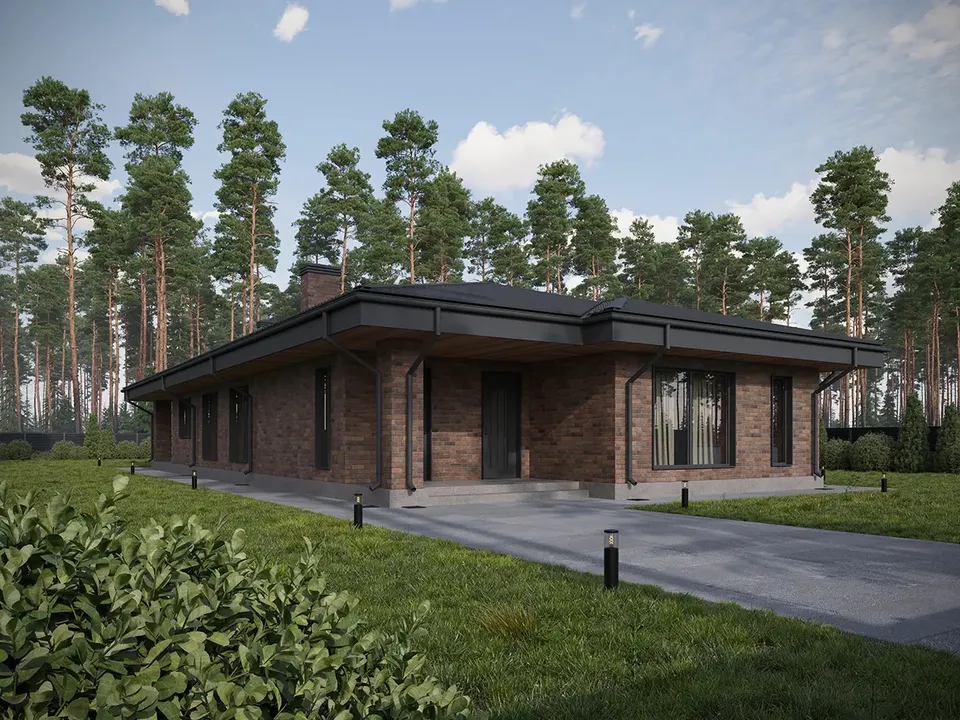 Pagrindiniai vaizdai 2 – Vieno aukšto namo projektas 161 m², 3 Miegamieji — 32395R