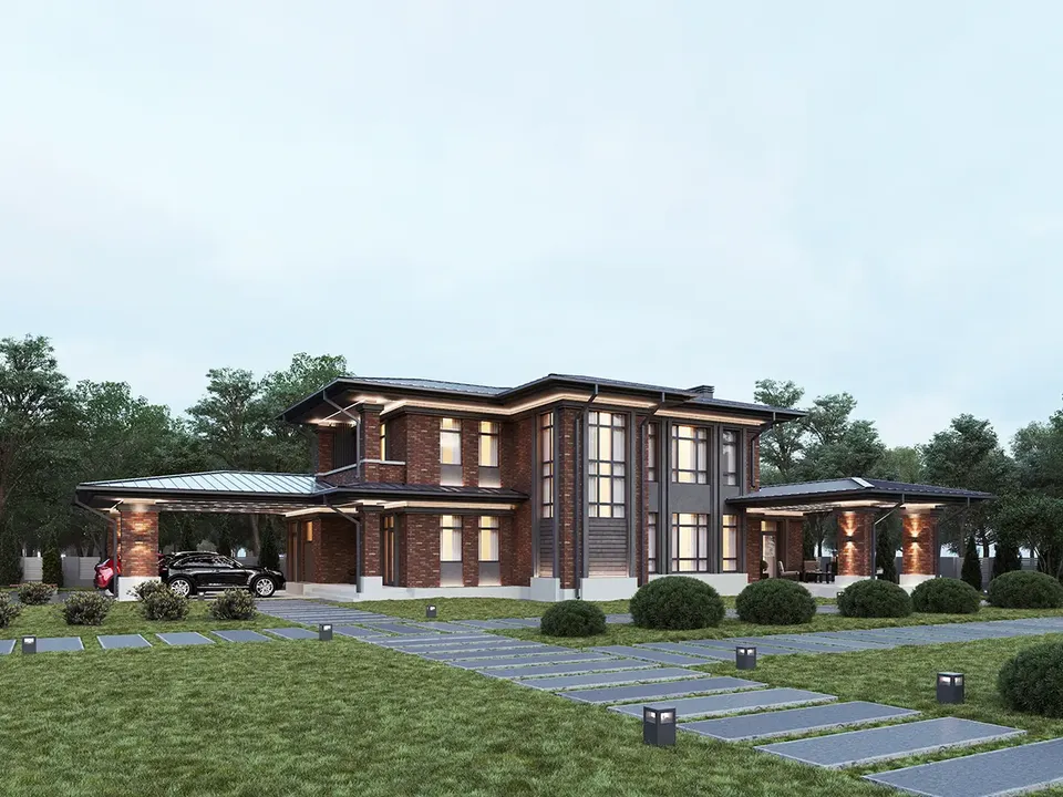 Pagrindiniai vaizdai 2 – Dviejų aukštų namo projektas 211 m², 3 Miegamieji — 84978R
