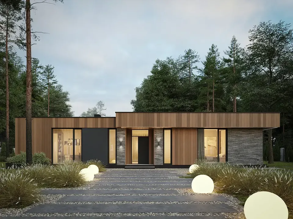 Pagrindiniai vaizdai 2 – Vieno aukšto namo projektas 168 m², 4 Miegamieji — 43860R