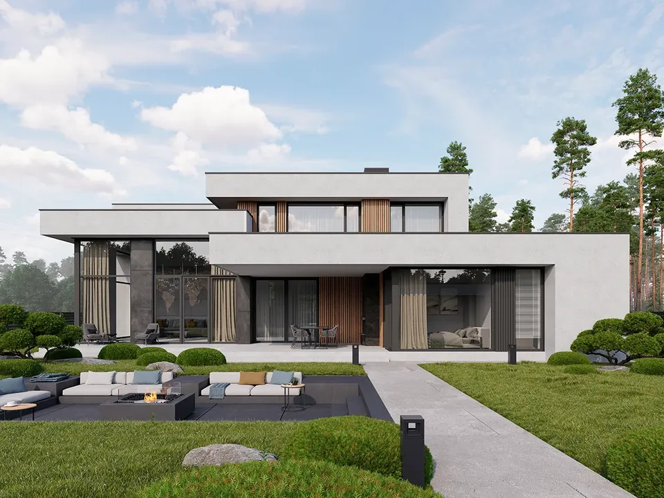 Pagrindiniai vaizdai 2 – Dviejų aukštų namo projektas 293 m², 4 Miegamieji — 81312R