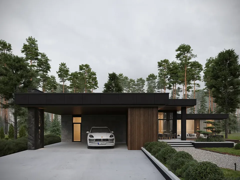 Pagrindiniai vaizdai 2 – Vieno aukšto namo projektas 206 m², 2 Miegamieji — 25855R