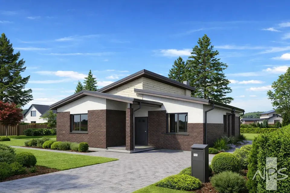 Pagrindiniai vaizdai 1 – Vieno aukšto namo projektas 143 m², 3 Miegamieji — 31272R
