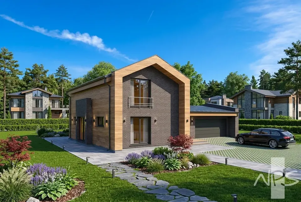 Pagrindiniai vaizdai 1 – Namo projektas su mansarda 183 m², 2 Miegamieji — 83682R