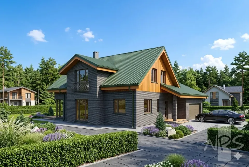 Pagrindiniai vaizdai 2 – Namo projektas su mansarda 212 m², 3 Miegamieji — 53551R