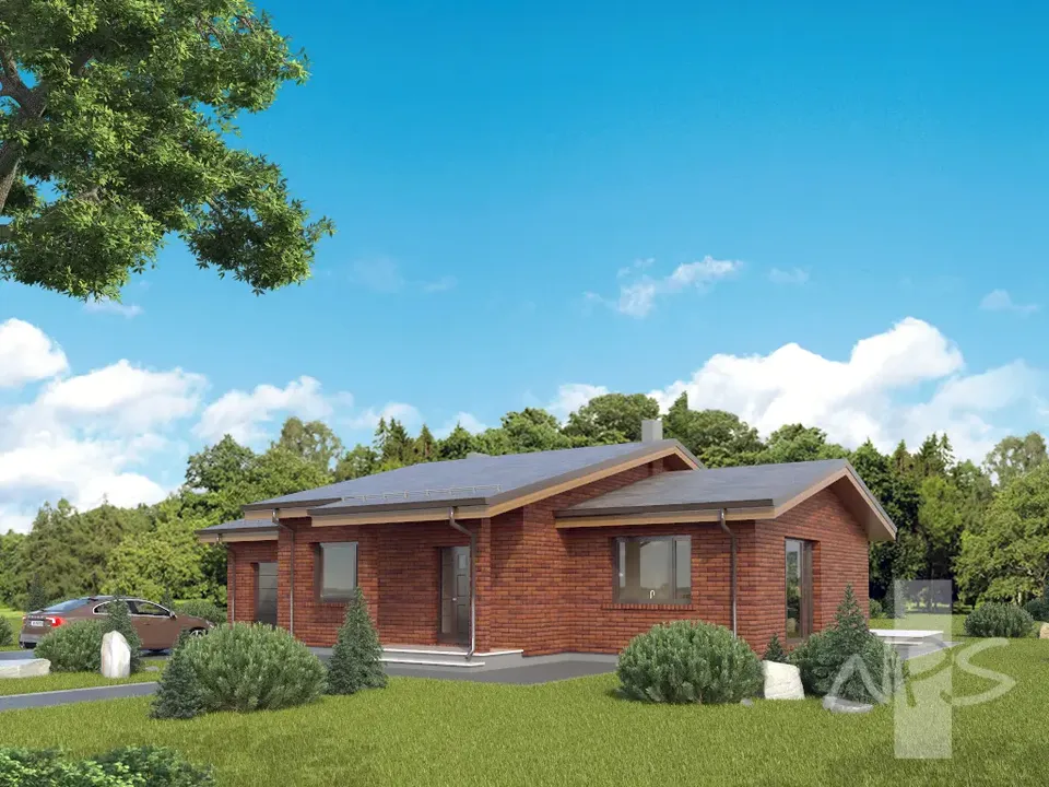 Pagrindiniai vaizdai 2 – Vieno aukšto namo projektas 143 m², 3 Miegamieji — 19533R