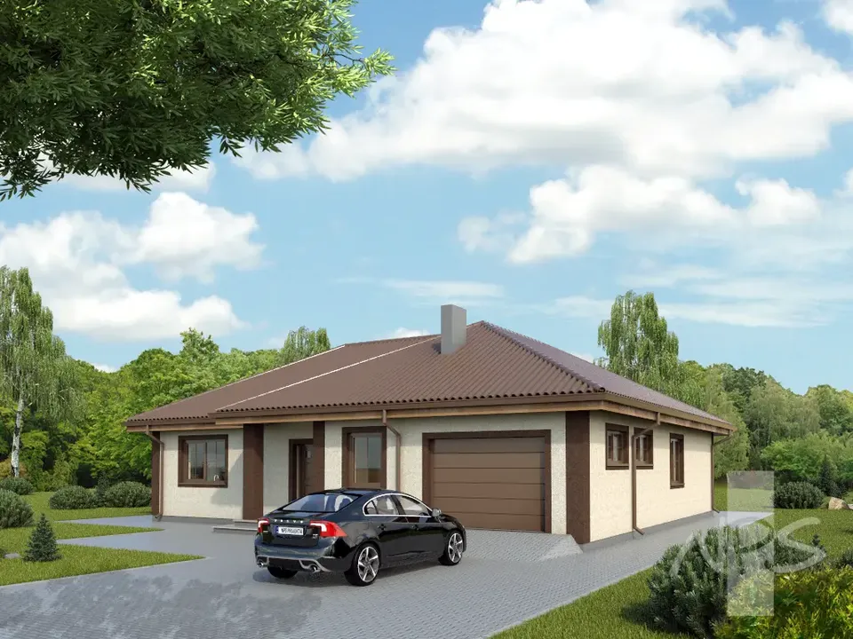 Pagrindiniai vaizdai 2 – Vieno aukšto namo projektas 146 m², 3 Miegamieji — 53687R
