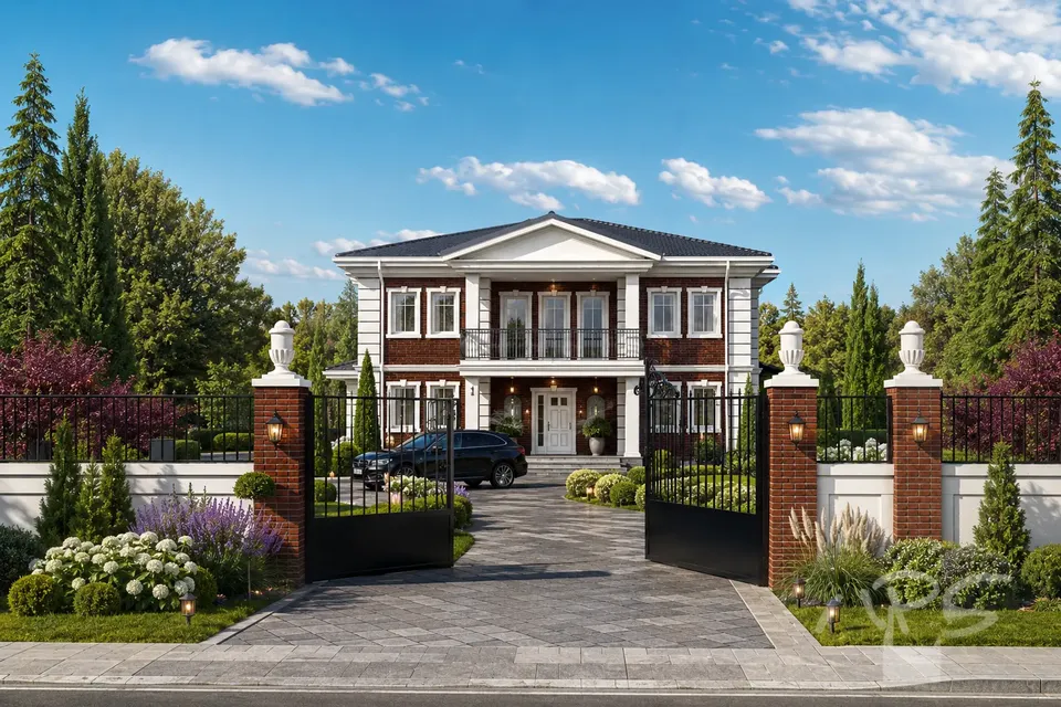Pagrindiniai vaizdai 2 – Dviejų aukštų namo projektas 233 m², 3 Miegamieji — 84432R
