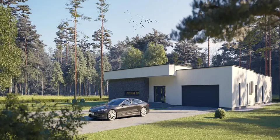 Pagrindiniai vaizdai 1 – Vieno aukšto namo projektas 216 m², 3 Miegamieji — 18543R