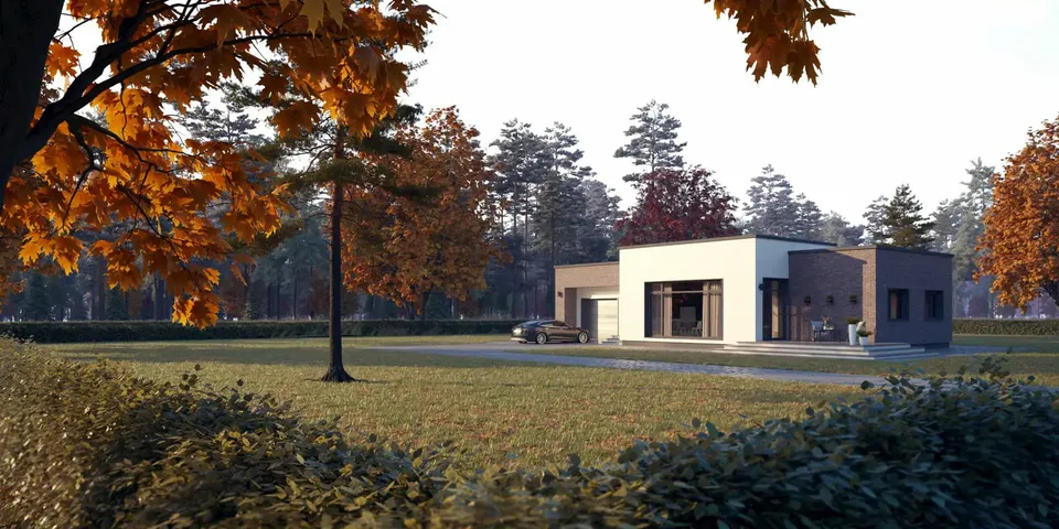 Pagrindiniai vaizdai 1 – Vieno aukšto namo projektas 138 m², 3 Miegamieji — 30948R