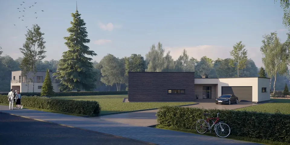 Pagrindiniai vaizdai 1 – Vieno aukšto namo projektas 197 m², 3 Miegamieji — 73604R
