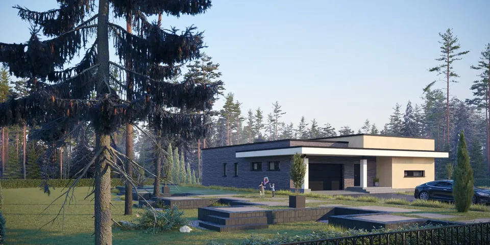 Pagrindiniai vaizdai 1 – Vieno aukšto namo projektas 192 m², 2 Miegamieji — 81532R