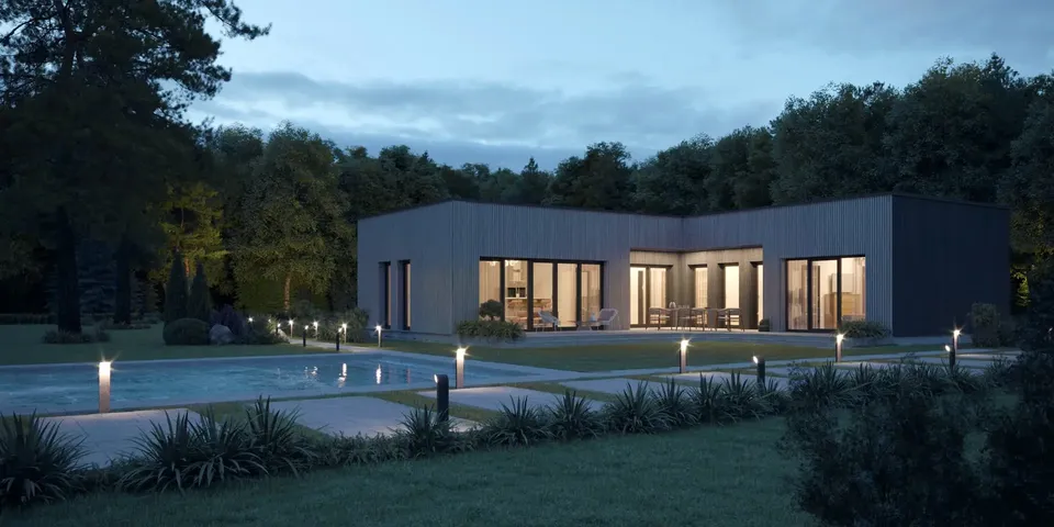 Pagrindiniai vaizdai 2 – Vieno aukšto namo projektas 145 m², 3 Miegamieji — 99829RB