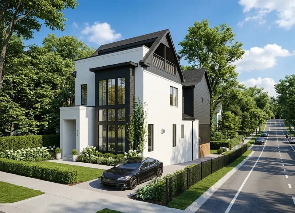Pagrindiniai vaizdai 2 – Trijų aukštų namo projektas 238 m², 4 Miegamieji — 57019R