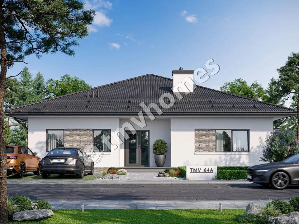 Pagrindiniai vaizdai 2 – Vieno aukšto namo projektas 182 m², 2 Miegamieji — 23072C