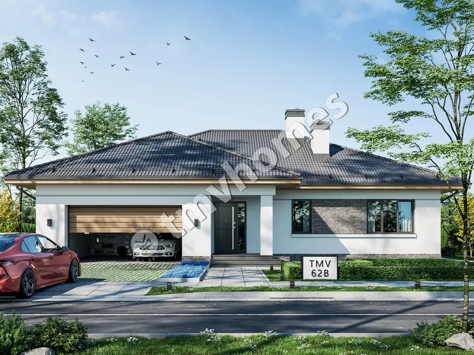 Pagrindiniai vaizdai 2 – Vieno aukšto namo projektas 191 m², 3 Miegamieji — 82318C