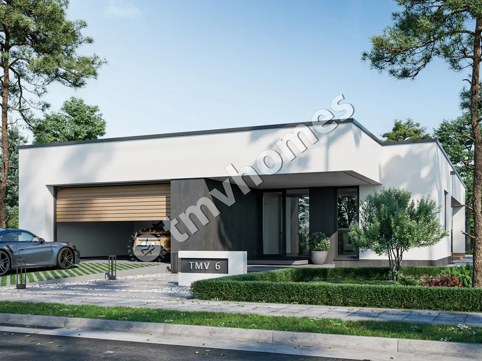 Pagrindiniai vaizdai 2 – Vieno aukšto namo projektas 192 m², 3 Miegamieji — 65036C