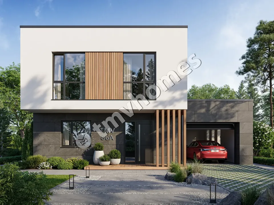 Pagrindiniai vaizdai 2 – Dviejų aukštų namo projektas 175 m², 3 Miegamieji — 46872C