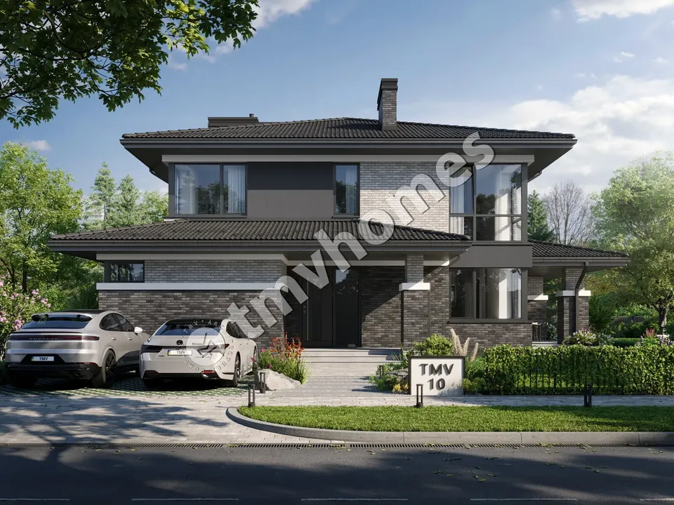 Pagrindiniai vaizdai 2 – Dviejų aukštų namo projektas 352 m², 4 Miegamieji — 82053C