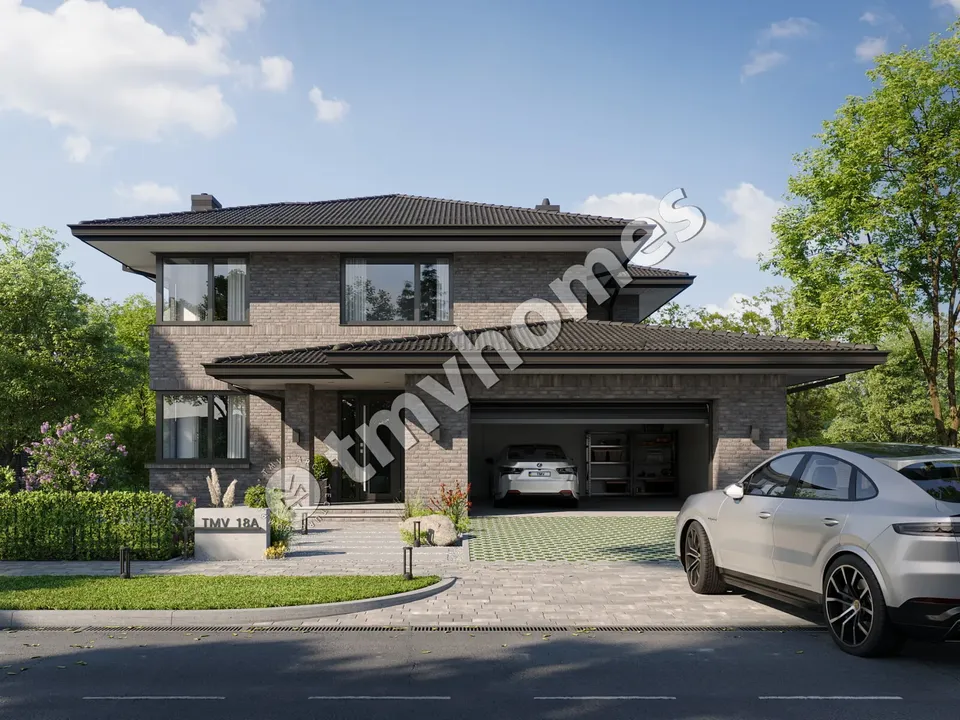 Pagrindiniai vaizdai 2 – Dviejų aukštų namo projektas 363 m², 5 Miegamieji — 20434C