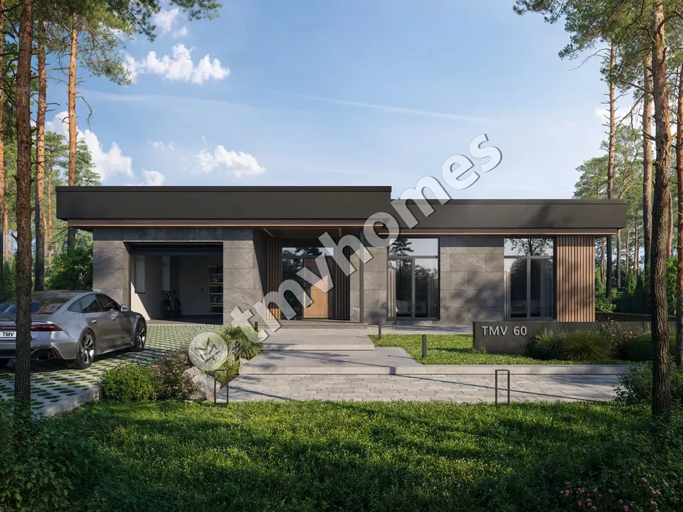 Pagrindiniai vaizdai 2 – Vieno aukšto namo projektas 189 m², 3 Miegamieji — 34023C