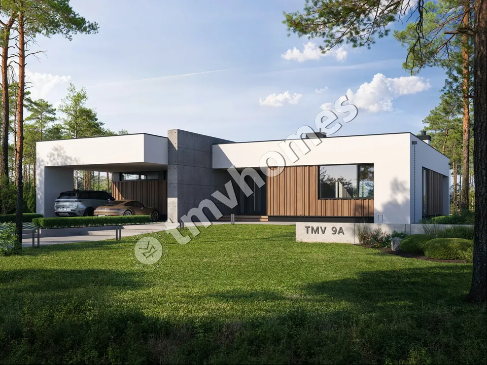 Pagrindiniai vaizdai 2 – Vieno aukšto namo projektas 244 m², 3 Miegamieji — 63652C